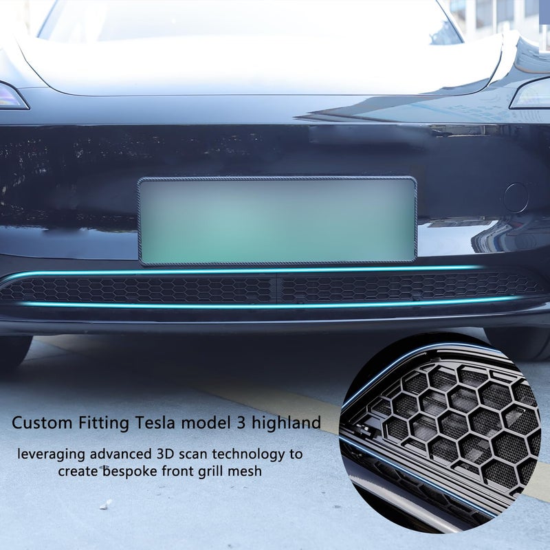 Arcoche Front Grill Mesh Inserts for Refreshed Tesla Model 3 Highland 2024 2025 accessories Air Inlet Vent Grille Cover Replacement (Not applicable to those produced after October 25) - Image 2